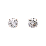 18K Yellow Gold Old European Cut 10.29ctw Diamond Stud Earrings