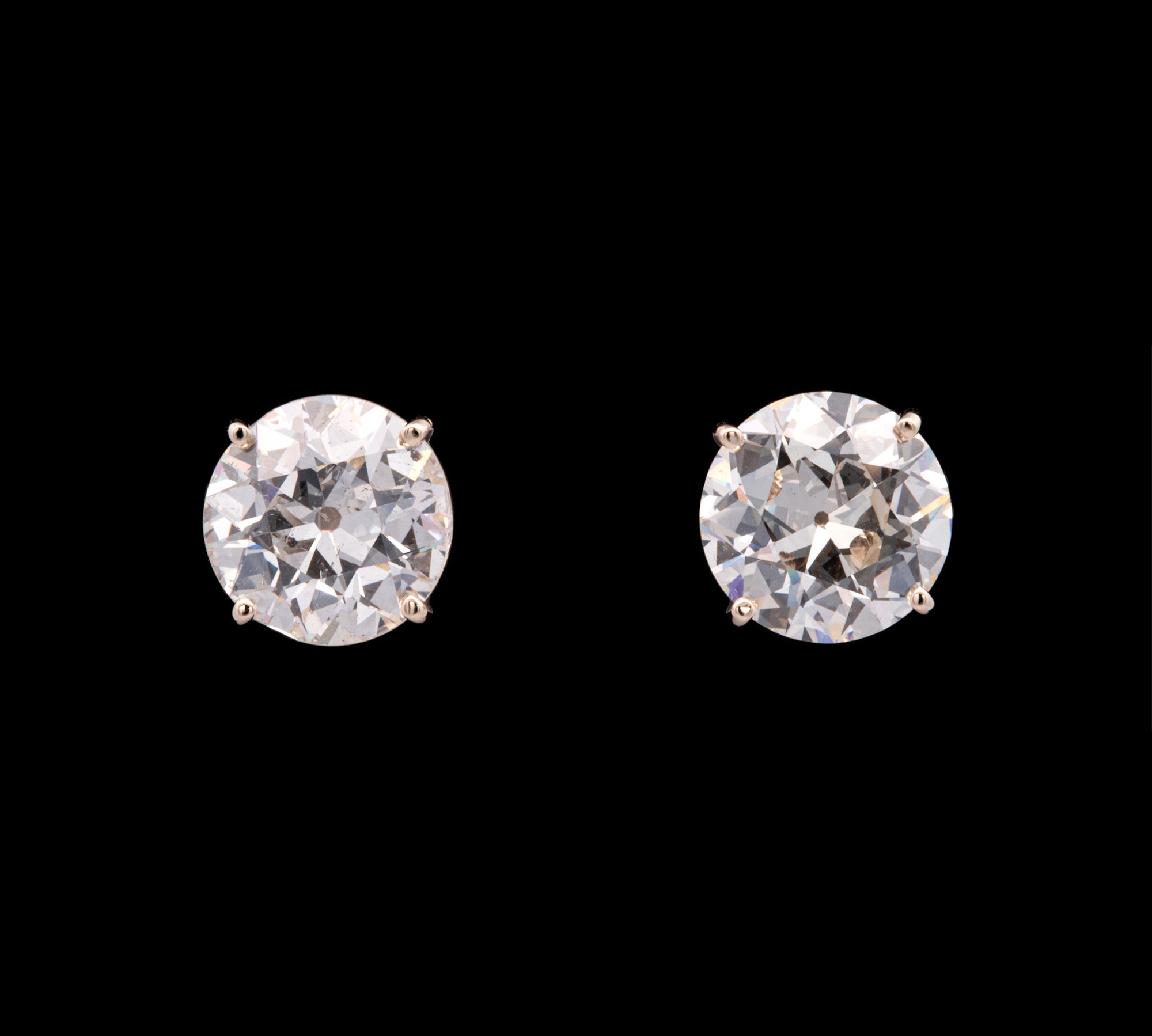 18K Yellow Gold Old European Cut 10.29ctw Diamond Stud Earrings