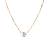 14K Yellow Gold Bezel Set 0.55ctw Diamond Necklace, 18 Inches