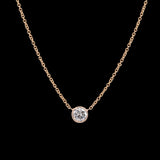 14K Yellow Gold Bezel Set 0.55ctw Diamond Necklace, 18 Inches