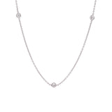 18K White Gold 0.70ctw Round Diamond Station Necklace