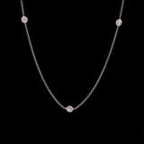 18K White Gold 0.70ctw Round Diamond Station Necklace