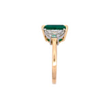 18K Yellow Gold And Platinum Emerald And Diamond Ring