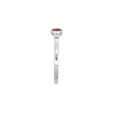14K White Gold Bezel Set Round Orange Sapphire Ring