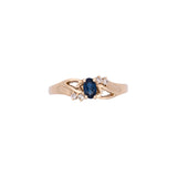 14K Yellow Gold Oval Sapphire And Diamond Ring