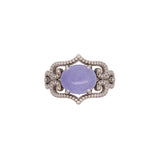 14K White Gold Oval Purple Chalcedony Ring