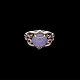 14K White Gold Oval Purple Chalcedony Ring