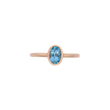 14K Yellow Gold Bezel Set Aquamarine Ring