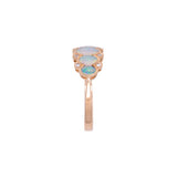 14K Yellow Gold Five Stone Opal And Diamond Ring