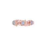 14K Rose Gold Three Stone Opal And Diamond Ring