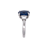 Platinum Oval Sapphire And Diamond Ring