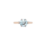 14K Yellow And White Gold Vintage Aquamarine Solitaire Ring