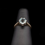 14K Yellow And White Gold Vintage Aquamarine Solitaire Ring