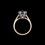14K Yellow And White Gold Vintage Aquamarine Solitaire Ring
