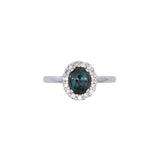 Platinum Oval Alexandrite And Diamond Halo Ring