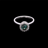 Platinum Oval Alexandrite And Diamond Halo Ring