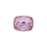 14K Rose Gold Amethyst And Diamond Halo Ring