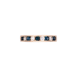 14K Yellow Gold Channel Set Sapphire And Diamond Band