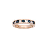 14K Yellow Gold Channel Set Sapphire And Diamond Band