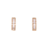 14K Yellow Gold Emerald Cut 0.40ctw Diamond Diamond Huggie Earrings