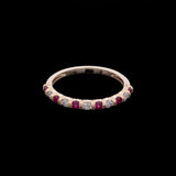 14K Yellow Gold Ruby And Diamond Half Eternity Band
