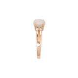 14K Yellow Gold Oval Opal And Diamond Ring