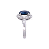Platinum Oval Sapphire And Diamond Ring