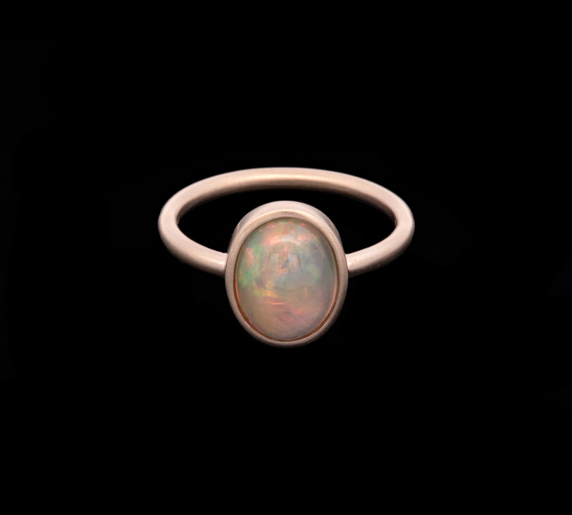 14K Yellow Gold Bezel Set Opal Ring