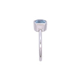14K White Gold Bezel Set Aquamarine Ring