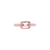 14K Rose Gold Rectangular Morganite Ring