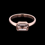 14K Rose Gold Rectangular Morganite Ring