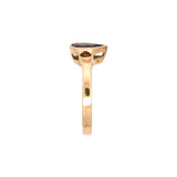 14K Yellow Gold Pear Shaped Andalucite Ring With Round Spessartine Garnet Accents