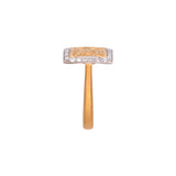 18K White And 24K Yellow Gold Square Ring With Diamond Accents