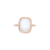 14K Yellow Gold Opal And Diamond Halo Ring