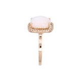 14K Yellow Gold Opal And Diamond Halo Ring