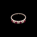 14K Yellow Gold Ruby And Diamond Band