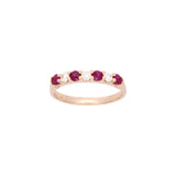 14K Yellow Gold Ruby And Diamond Band