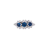 18K White Gold Sapphire And Diamond Ring