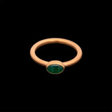 24K Yellow Gold Bezel Set Oval Emerald Ring
