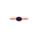 24K Yellow Gold Bezel Set Oval Sapphire Ring