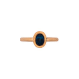 24K Yellow Gold Oval Sapphire Ring With Rope Bezel