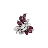 14K White Gold Diamond And Synthetic Spinel Ring