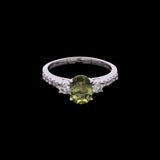 14K Yellow Gold Peridot And Diamond Ring