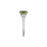 14K Yellow Gold Peridot And Diamond Ring