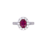 18K White Gold Ruby And Diamond Ring