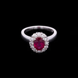 18K White Gold Ruby And Diamond Ring