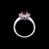 18K White Gold Ruby And Diamond Ring