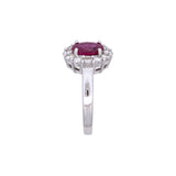 18K White Gold Ruby And Diamond Ring