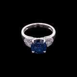 18K White Gold Sapphire And Diamond Ring