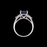 18K White Gold Sapphire And Diamond Ring